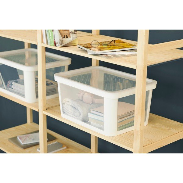 Baltos spalvos iš plastiko daiktadėžė 55,5x39x26,5 cm Albris – Rotho-image-1