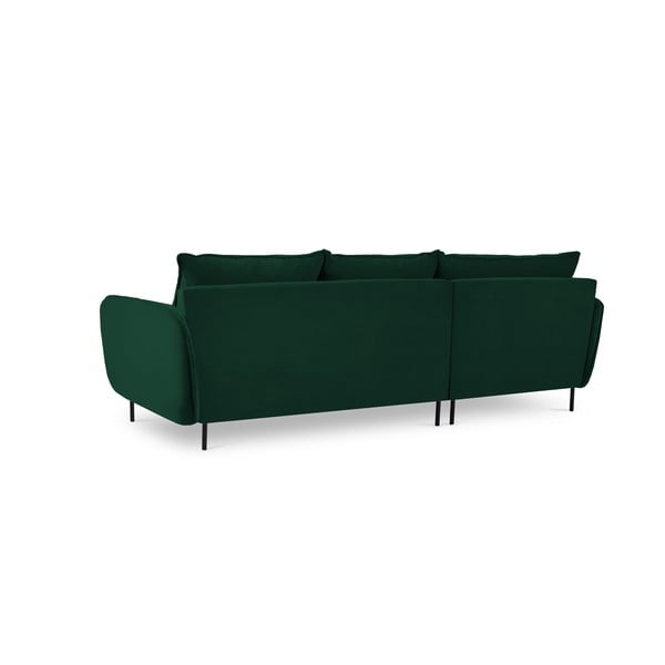 Tamsiai žalia aksominė kampinė sofa (kairysis kampas) Vienna - Cosmopolitan Design-image-4