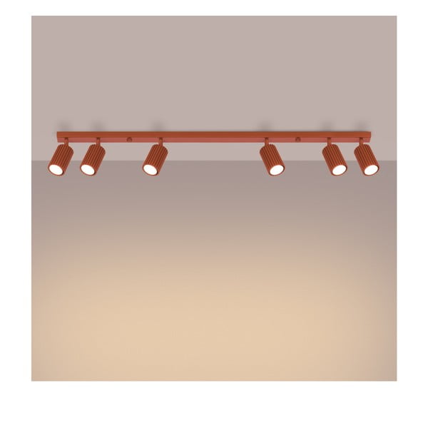 Raudonos plytų spalvos taškinis šviestuvas 6,5x117 cm Gleam – Sollux-image-2