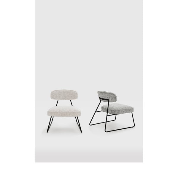 Baltos spalvos/smėlio spalvos krėslas Elon – Marckeric-image-1