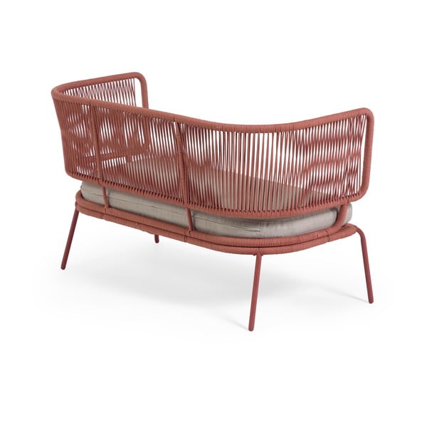 Terakotos spalvos sodo sofa su plienine konstrukcija Kave Home Nadin-image-4