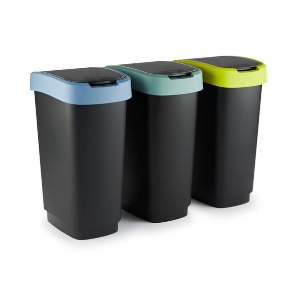 Perdirbto plastiko šiukšliadėžė 50 L Twist - Rotho-image-2