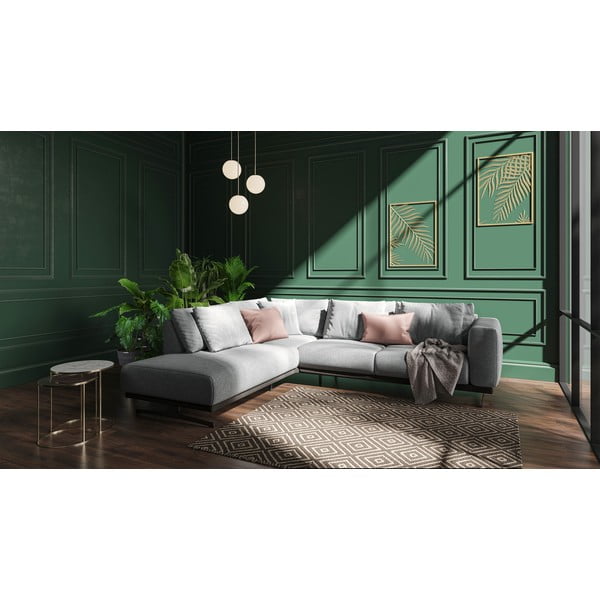 Šviesiai pilka kampinė sofa Devichy Caulus, kairysis kampas-image-1
