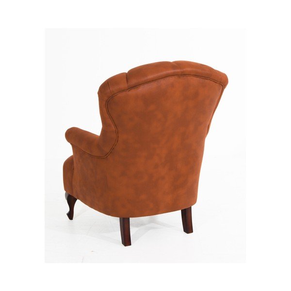 Konjako rudos spalvos dirbtinės odos fotelis "Max Winzer Camilla-image-3