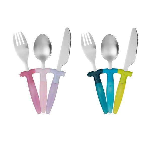 3 dalių nerūdijančio plieno vaikiškų stalo įrankių rinkinys Premier Housewares Rainbow-image-4