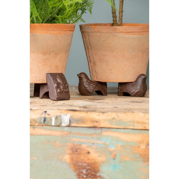 Juoda ketaus puodo kojelė Esschert Design Bird-image-3
