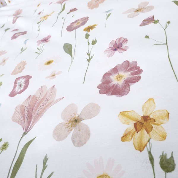 Baltos ir rožinės spalvos patalynė Catherine Lansfield Wild Flowers, 135 x 200 cm-image-3
