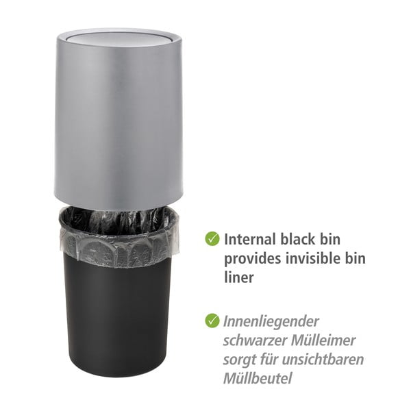 Iš plastiko šiukšliadėžė pilkos spalvos 6 l Atri – Wenko-image-4
