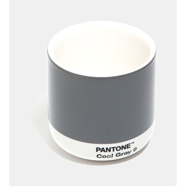 Pilkos spalvos keraminis termopuodelis Pantone Cortado, 175 ml