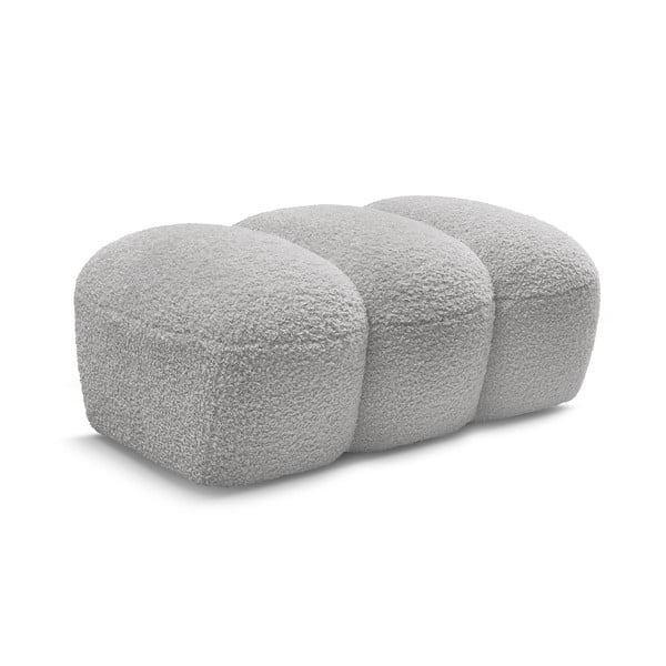 Šviesiai pilkos spalvos iš boucle taburetė Hippolyte – Bobochic Paris-image-3