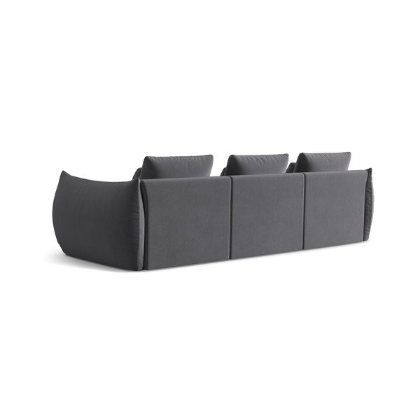 Tamsiai pilkos spalvos iš velveto sofa 332 cm Bloom – Micadoni -image-3