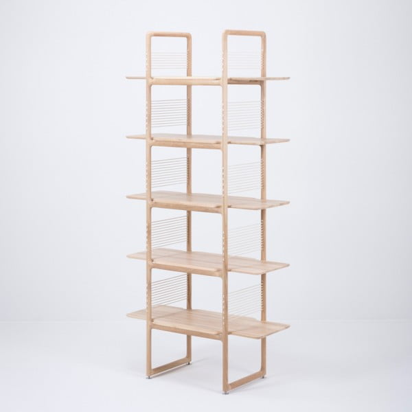 Ąžuolo masyvo knygų lentyna Gazzda Muse, aukštis 216 cm-image-2