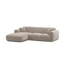 Šviesiai pilkos spalvos kampinė sofa iš velveto (su kairiuoju kampu/su gultu) Molino – Micadoni 