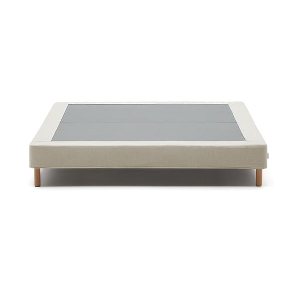 Smėlio spalvos dvigulė lova audiniu dengta 150x190 cm Ofelia – Kave Home