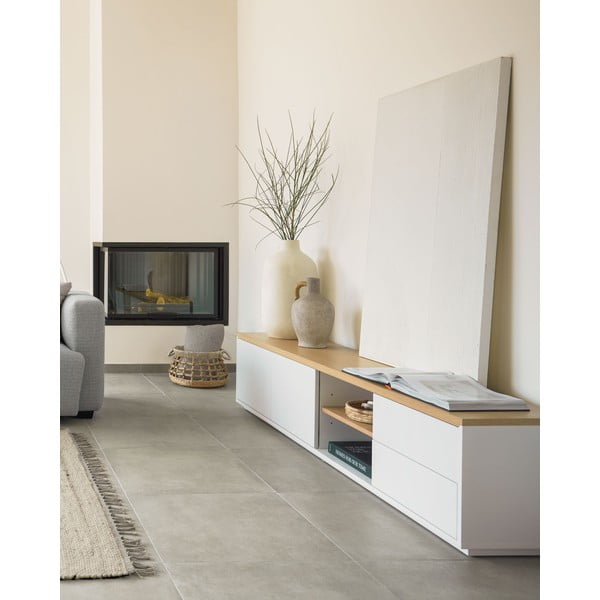TV spintelė baltos spalvos 200x44 cm Abilen – Kave Home-image-3
