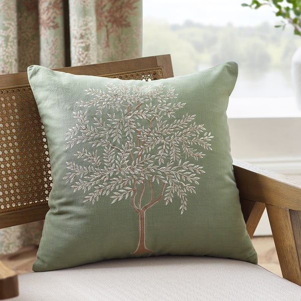 Iš medvilnės dekoratyvinė pagalvėlė 45x45 cm Woodland Trees Embroidered – Catherine Lansfield-image-1