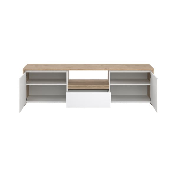 Baltos spalvos/natūralios spalvos TV spintelė iš ąžuolo 179x52x48 cm Next – Tvilum-image-4