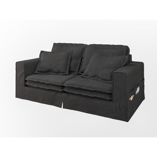 Juodos spalvos sofa 196 cm Nora – Ropez-image-2
