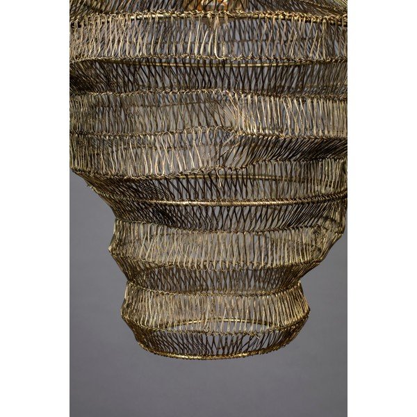 Aukso spalvos pakabinamas šviestuvas su metaliniu gaubtu 36x36 cm Luca - Dutchbone-image-2