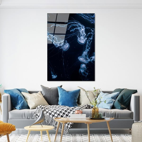 Paveikslas ant stiklo 70x100 cm Jelly Fish - Wallity-image-2