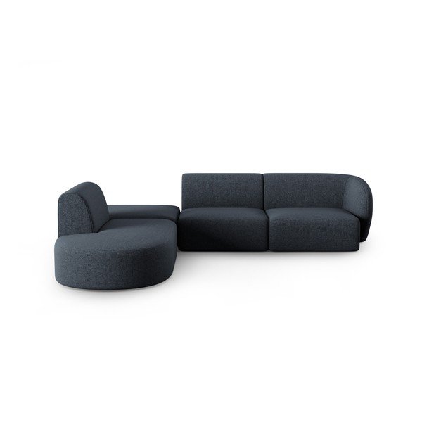Mėlynos spalvos iš šenilinio audinio kampinė sofa (su kairiuoju kampu/„L“ formos) Paolo – Milo Casa