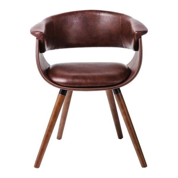 2 rudų kėdžių su buko medienos kojomis rinkinys "Kare Design