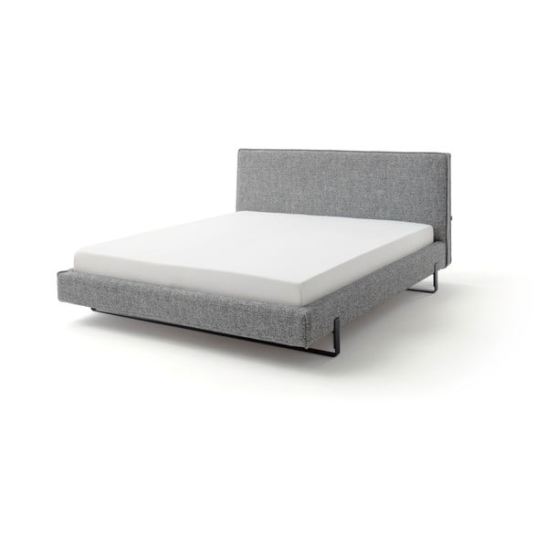 Dvigulė lova pilkos spalvos audiniu dengta 180x200 cm La Gomera – Meise Möbel