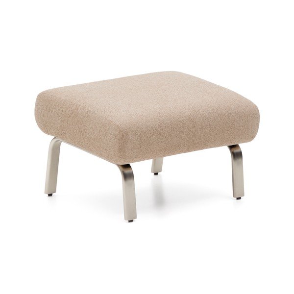 Šviesiai rudos spalvos taburetė iš šenilinio audinio Amsen – Kave Home