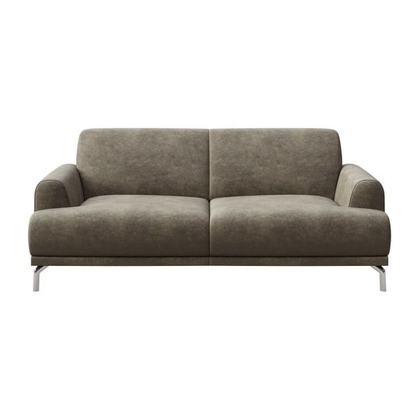 Pilka dirbtinės odos sofa MESONICA Puzo, 170 cm