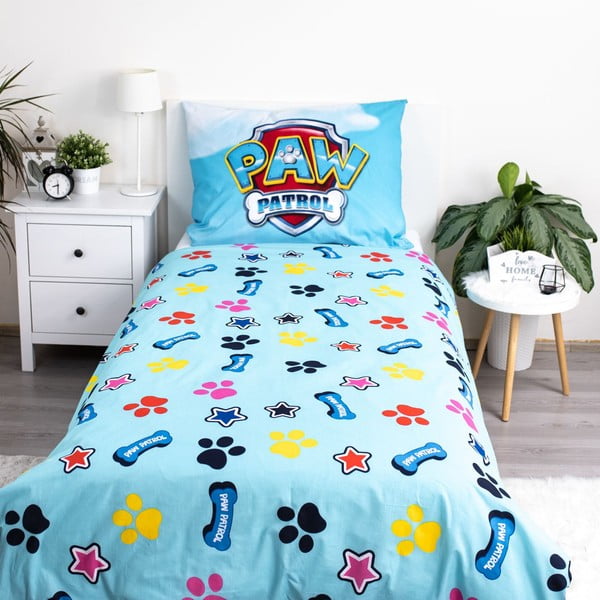 Iš medvilnės viengulė vaikiška patalynė su žėrinčiu efektu 140x200 cm Paw Patrol – Jerry Fabrics-image-3