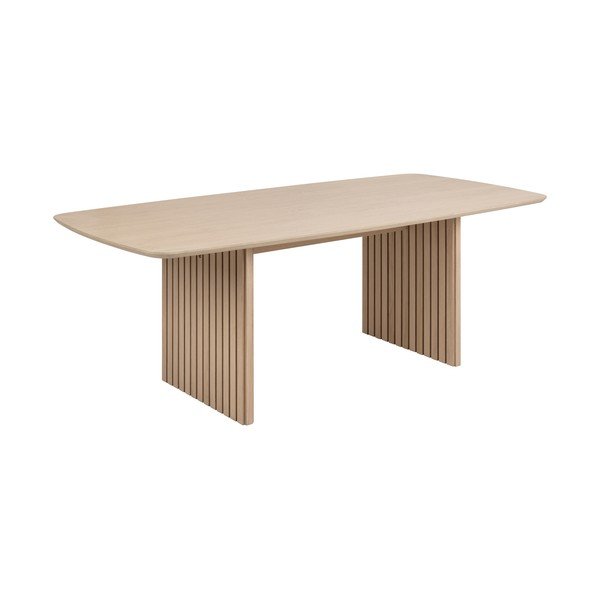 Valgomojo stalas baltos spalvos iš ąžuolo 105x220 cm Christo – Actona-image-2