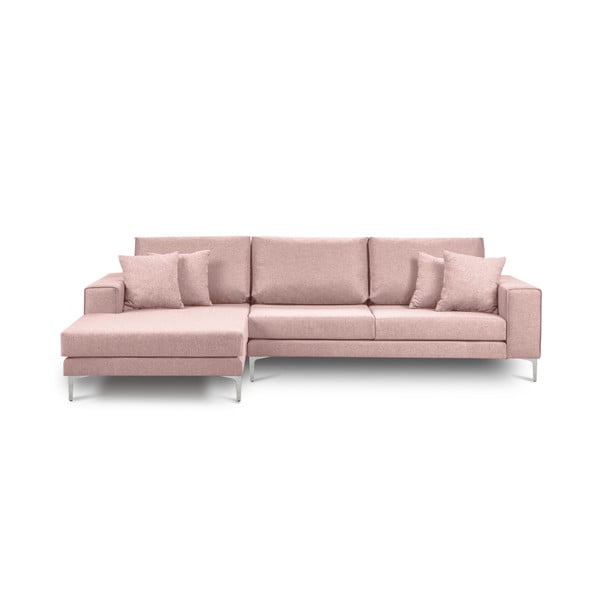Rožinė kampinė sofa "Cosmopolitan Design Cartegena", kairysis kampas