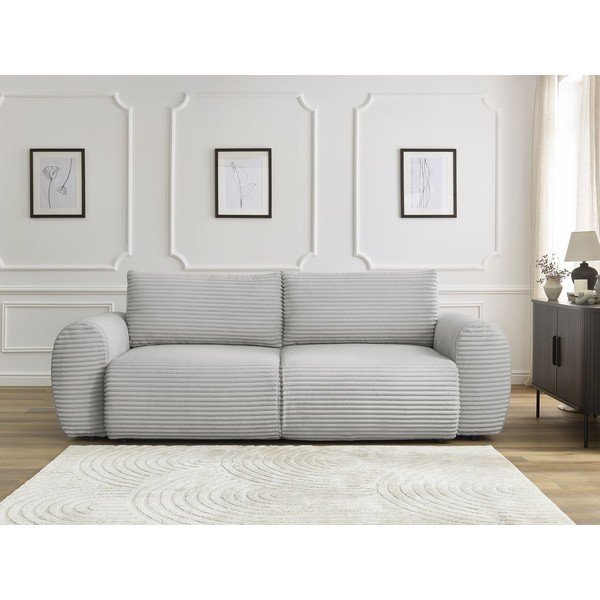 Iš kordinio velveto sulankstoma sofa šviesiai pilkos spalvos 257 cm Lucien – Bobochic Paris-image-1