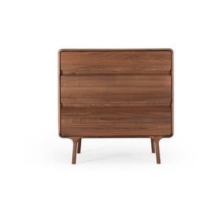 Rudos spalvos iš riešutmedžio masyvo šoninė spintelė 90x90x45 cm Fawn – Gazzda