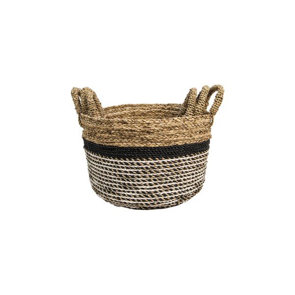 3 saugojimo krepšių rinkinys HSM kolekcija Raffia Natural Gris-image-3