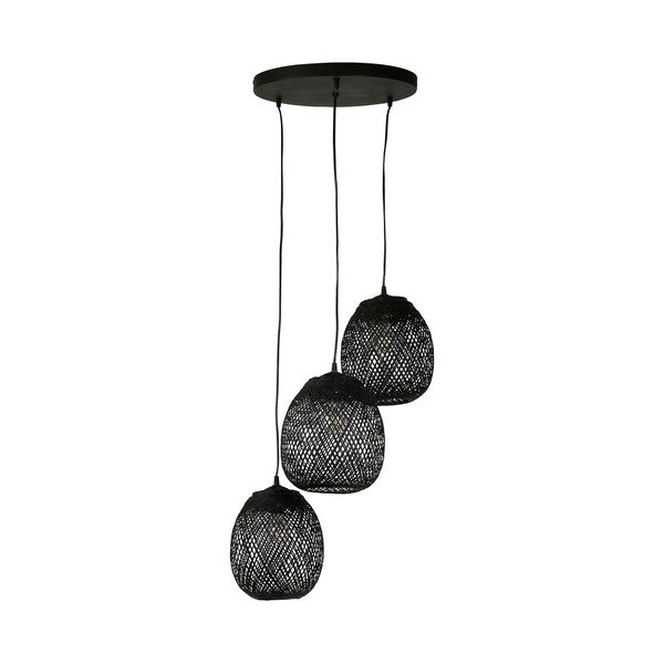 Juodas pakabinamas šviestuvas 40x40 cm Elme - Côté Table