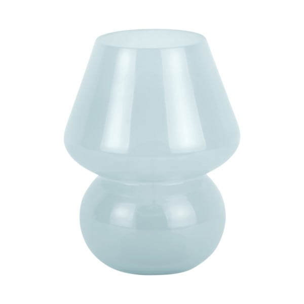 Šviesiai mėlyna LED stalinė lempa su stiklo gaubtu (aukštis 20 cm) Vintage – Leitmotiv
