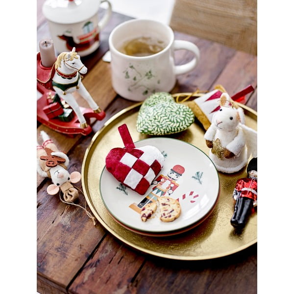 Kreminės spalvos desertinės iš akmens masės lėkštės 2 vnt. su Kalėdų motyvu ø 16 cm Jolly – Bloomingville-image-1