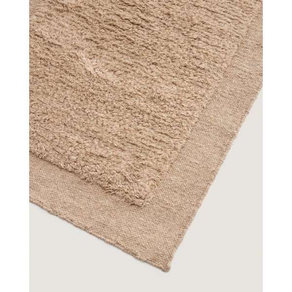 Rankų darbo smėlio spalvos iš vilnos kilimas 80x200 cm Marely – Kave Home-image-2