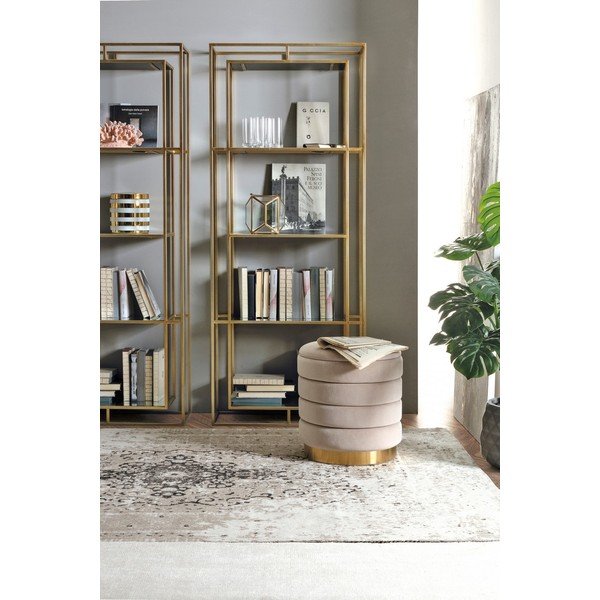 Auksinės spalvos iš plieno knygų spinta  68x172,5x28 cm Elenor – Bizzotto-image-1