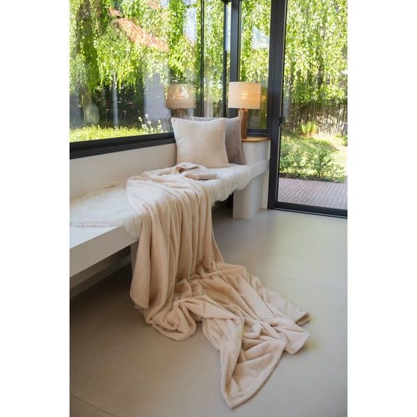 Dramblio kaulo spalvos iš mikropliušo antklodė ir pledas 150x200 cm Pippa – Tiseco Home Studio-image-4