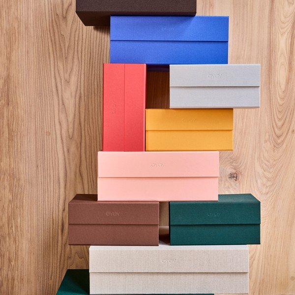 Mėlynos spalvos iš kartono daiktadėžė su dangčiu 33x25x15 cm Hako – OYOY Living Design-image-1