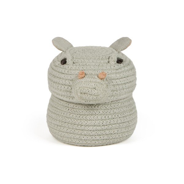 Šviesiai pilkos spalvos iš tekstilės vaikiškas krepšys ø 15x15 cm Mini Henry the Hippo – Lorena Canals