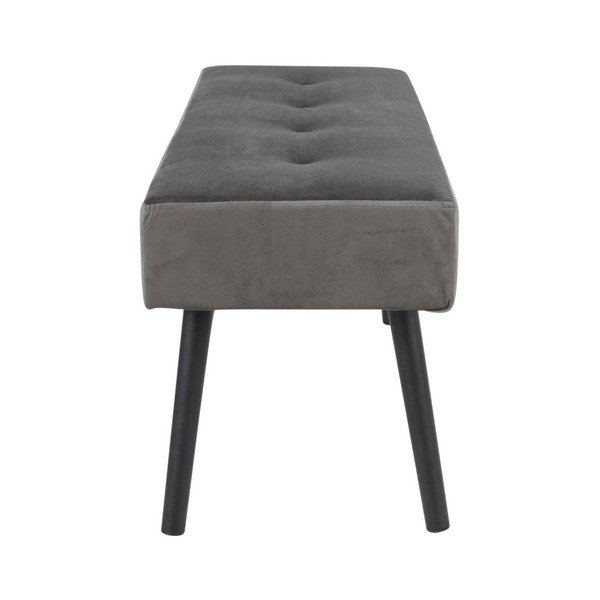 Pilkas minkštas suolas su aksominiu užvalkalu House Nordic Skiby, 100 x 35 cm-image-1