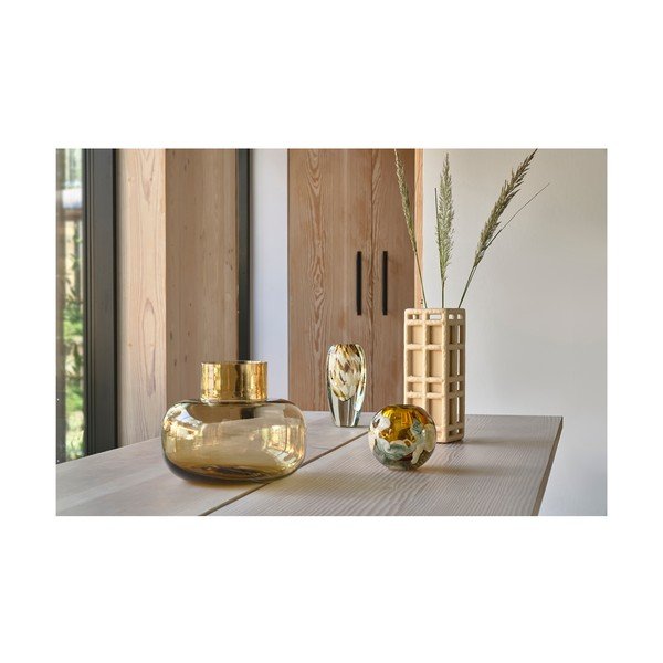 Oranžinės spalvos iš stiklo  rankų darbo vaza (aukštis 21 cm) Otea – Villa Collection-image-3
