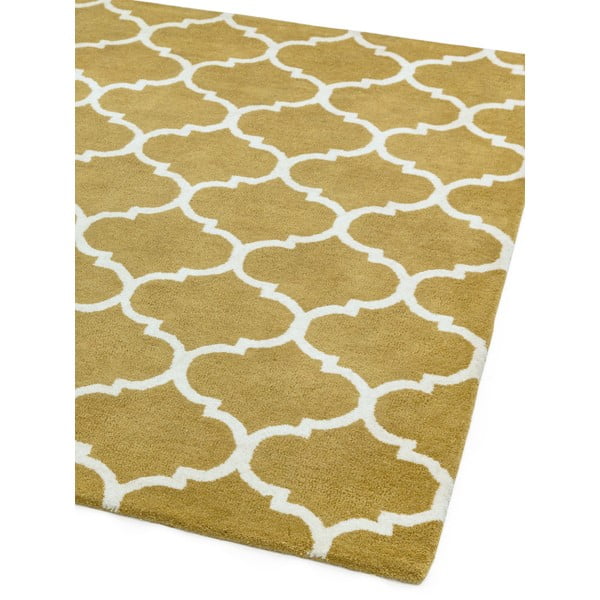 Rankų darbo iš vilnos kilimas ochros spalvos 80x150 cm Albany – Asiatic Carpets-image-4