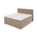 Spyruoklinė lova smėlio spalvos su sandėliavimo vieta 160x200 cm Tambo – Meise Möbel