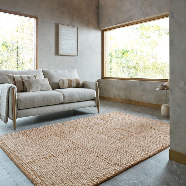 Rankų darbo natūralios spalvos iš vilnos kilimas 200x290 cm Harris Modula Wool – Flair Rugs-image-1