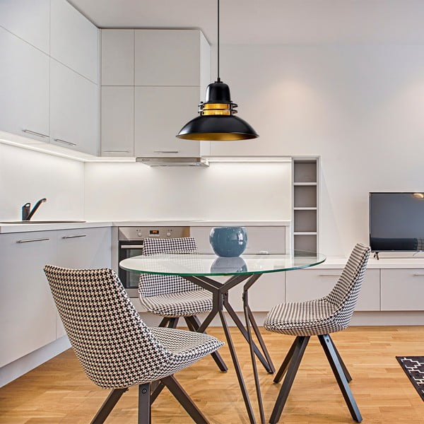 Juodos spalvos kabantis šviestuvas ø 34 cm su metaliniu gaubtu Tovar – Opviq lights-image-4