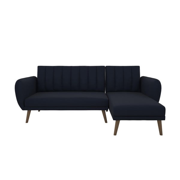 Tamsiai mėlyna kampinė sofa lova Brittany - Novogratz